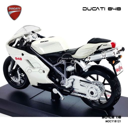 โมเดลบิ๊กไบค์ DUCATI 848 สีขาว (1:18) โมเดลของแท้