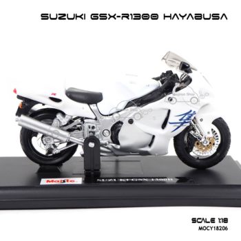 โมเดลบิ๊กไบค์ SUZUKI GSX-R1300 HAYABUSA (1:18) สีขาว ผลิตโดย Maisto