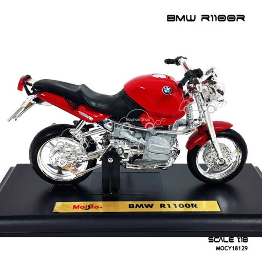 โมเดลมอเตอร์ไซด์ BMW R1100R สีแดง (1:18) มีฐานวางตั้งโชว์