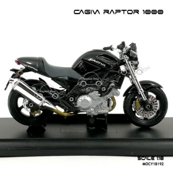 โมเดลมอเตอร์ไซด์ CAGIVA RAPTOR 1000 สีดำ (1:18) โมเดลสำเร็จ