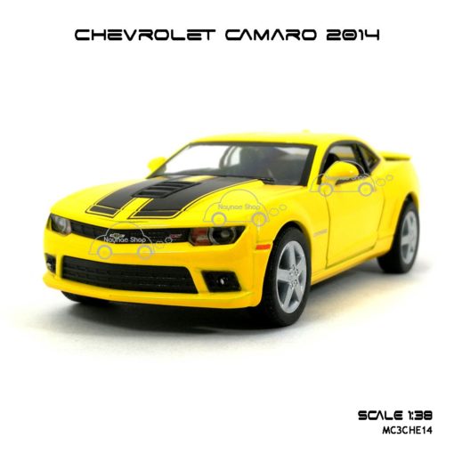 โมเดลรถ CHEVROLET CAMARO 2014 สีเหลือง (1:38) รถเหล็ก ประกอบสำเร็จ