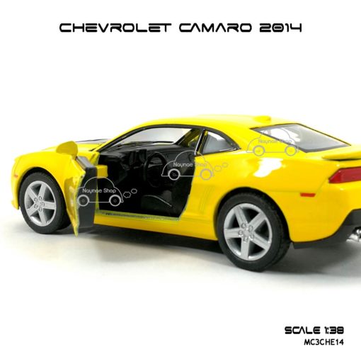 โมเดลรถ CHEVROLET CAMARO 2014 สีเหลือง (1:38) เปิดประตูซ้ายขวาได้
