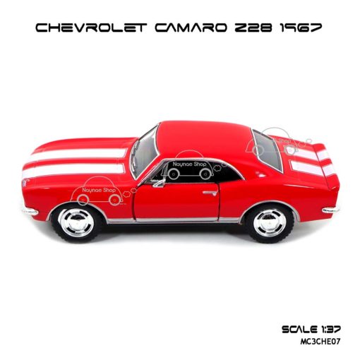 โมเดลรถ CHEVROLET CAMARO Z28 1967 สีแดง (1:37) มีลานดึงปล่อยรถวิ่งได้
