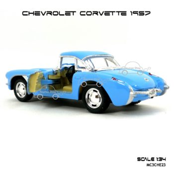 โมเดลรถ CHEVROLET CORVETTE 1957 สีฟ้า (1:34) โมเดลรถเหล็ก เหมือนจริง