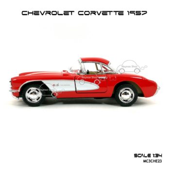 โมเดลรถ CHEVROLET CORVETTE 1957 สีแดง (1:34) รถเหล็ก ประกอบสำเร็จ