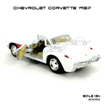 โมเดลรถ CHEVROLET CORVETTE 1957 สีขาว (1:34) รถเหล็กเหมือนจริง