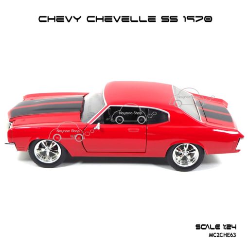 โมเดลรถ CHEVY CHEVELLE SS 1970 สีแดง (1:24) รถเหล็ก ขายดี