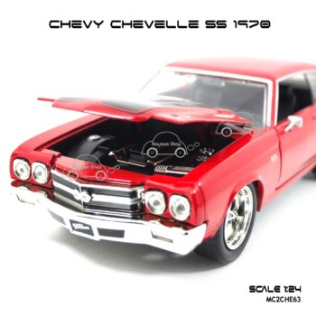 โมเดลรถ CHEVY CHEVELLE SS 1970 สีแดง (1:24) เคร่ื่องยนต์จำลองเหมือนจริง