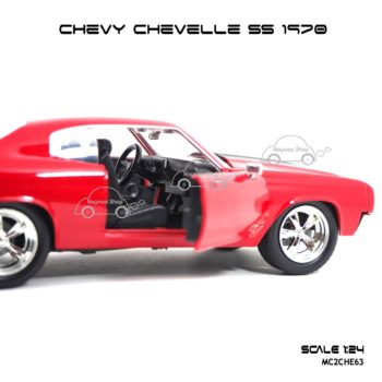 โมเดลรถ CHEVY CHEVELLE SS 1970 สีแดง (1:24) โมเดลสวยเหมือนจริง