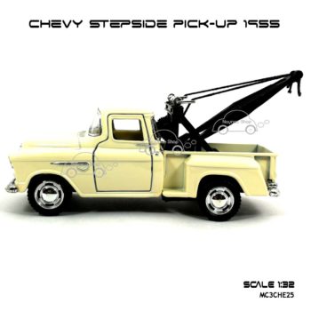 โมเดลรถยก CHEVY STEPSIDE PICK UP 1955 สีขาวครีม (1:32) เปิดประตูได้