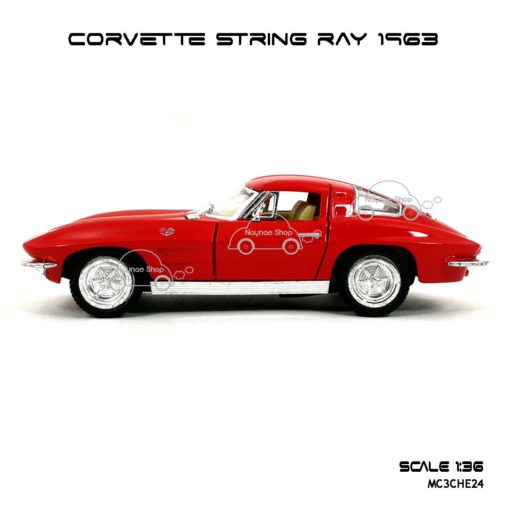 โมเดลรถ CORVETTE STRING RAY 1963 สีแดง (1:36) โมเดลประกอบสำเร็จ