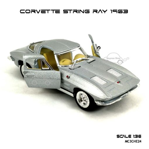 โมเดลรถ CORVETTE STRING RAY 1963 สีบรอนด์ (1:36) เปิดประตูซ้ายขวาได้