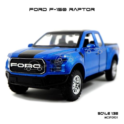 โมเดลรถ FORD F-150 RAPTOR สีน้ำเงิน (1:32) รถโมเดลเหมือนจริง