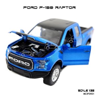 โมเดลรถ FORD F-150 RAPTOR สีน้ำเงิน (1:32) ฟอร์ดแร็พเตอร์ โมเดลสำเร็จ