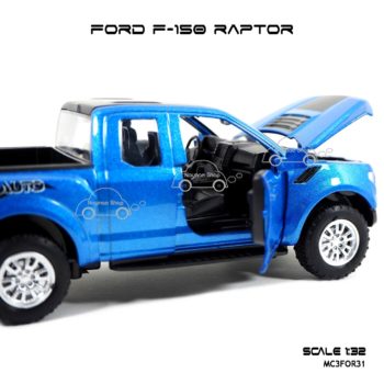 โมเดลรถ FORD F-150 RAPTOR สีน้ำเงิน (1:32) ฟอร์ดแร็พเตอร์ ภายในเหมือนจริง