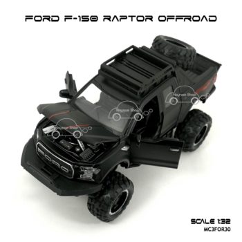 โมเดลรถ FORD F-150 RAPTOR OFFROAD สีดำด้าน (1:32) เปิดได้ครบ