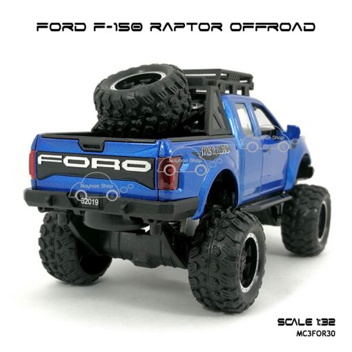 โมเดลรถ FORD F-150 RAPTOR OFFROAD สีน้ำเงิน (1:32) โมเดลรถเหมือนจริง