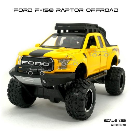โมเดลรถ FORD F-150 RAPTOR OFFROAD สีเหลือง (1:32) รถโมเดลเหมือนจริง