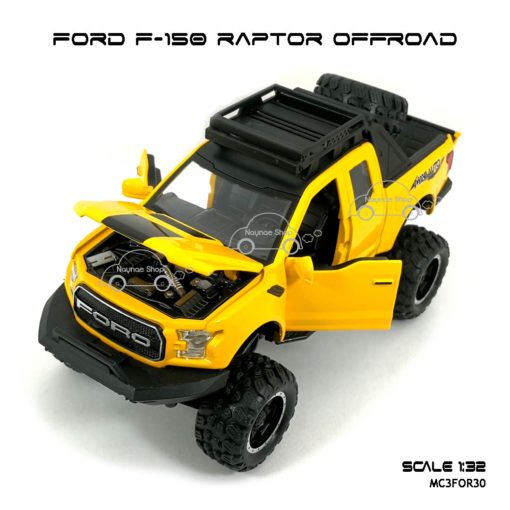 โมเดลรถ FORD F-150 RAPTOR OFFROAD สีเหลือง (1:32)