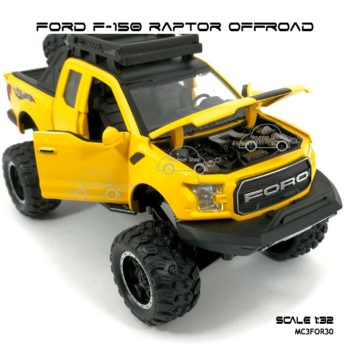 โมเดลรถ FORD F-150 RAPTOR OFFROAD สีเหลือง (1:32) เครื่องยนต์เหมือนจริง