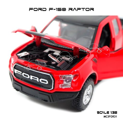 โมเดลรถ FORD F-150 RAPTOR สีแดง (1:32) เครื่องยนต์เหมือนจริง