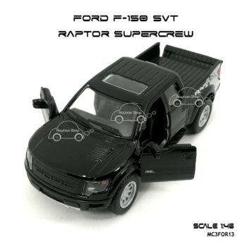 โมเดลรถ FORD F-150 RAPTOR SUPERCREW สีดำ (1:46) เปิดประตูได้