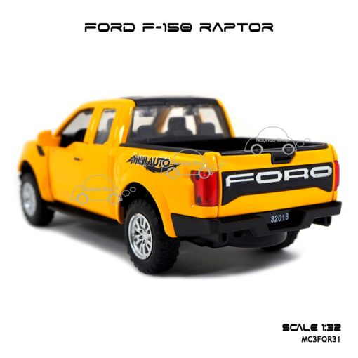 โมเดลรถ FORD F-150 RAPTOR สีเหลือง (1:32) รถโมเดลประกอบสำเร็จ