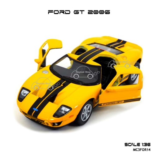 โมเดลรถ FORD GT 2006 สีเหลือง (1:36) เปิดประตูซ้ายขวาได้