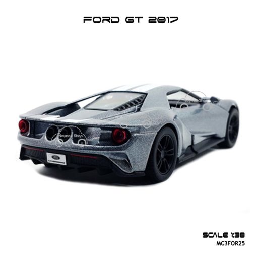 โมเดลรถ FORD GT 2017 คาดลาย สีเทา (1:38) สวยงามน่าสะสม