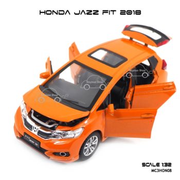 โมเดล honda jazz fit 2018 สีส้ม (1:32) รถเหล็ก เปิดได้ครบ