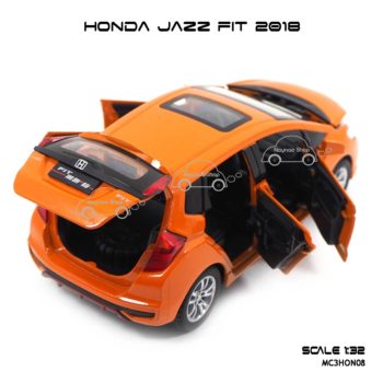 โมเดล honda jazz fit 2018 สีส้ม (1:32) ฝากระโปรงท้ายรถ เปิดได้