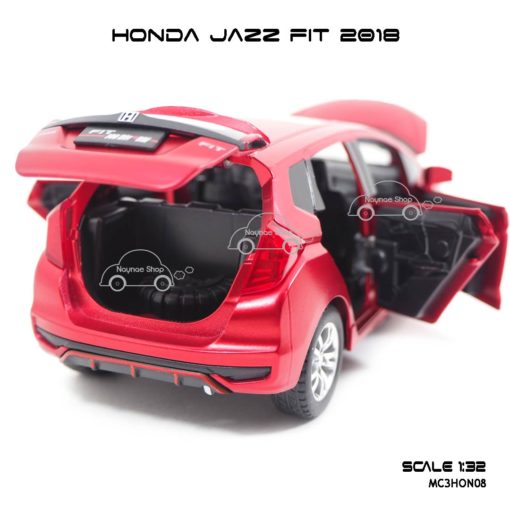 โมเดล honda jazz fit 2018 สีแดง (1:32) เปิดฝากระโปรงท้ายรถได้