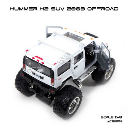 โมเดลรถ HUMMER H2 SUV 2008 OFFROAD สีขาว (1:40) รถยกสูง น่าสะสม