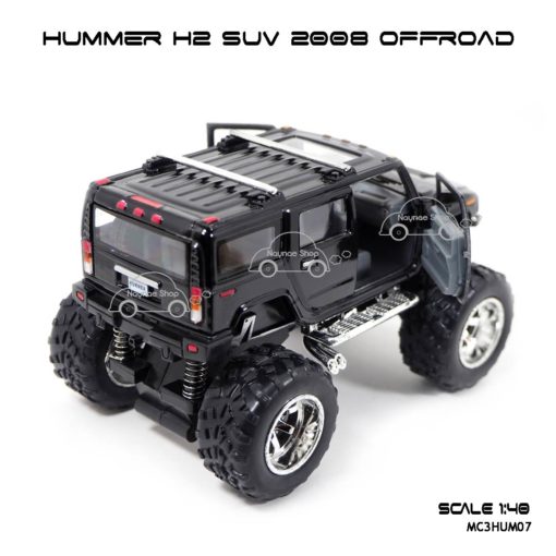 โมเดลรถ HUMMER H2 SUV 2008 OFFROAD สีดำ (1:40) รถเหล็กเหมือนจริง