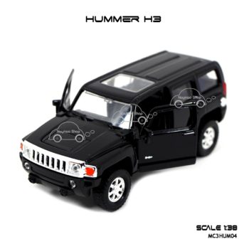 โมเดลรถเหล็ก HUMMER H3 สีดำ (1:38) ภายในรถจำลองเหมือนจริง