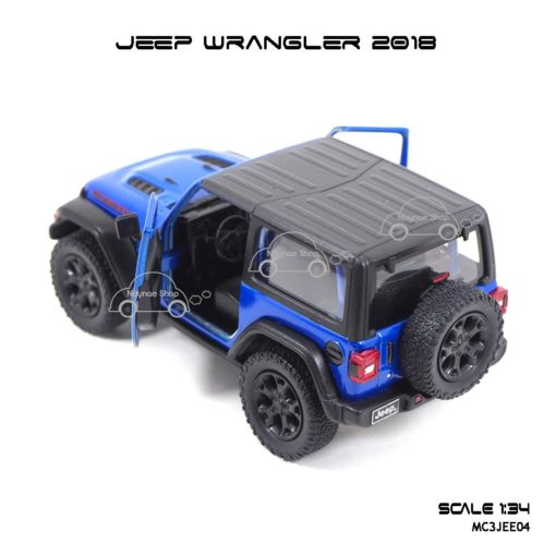 โมเดลรถ JEEP WRANGLER 2018 สีน้ำเงิน (1:34) เปิดประตูรถได้