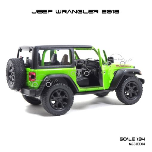 โมเดลรถ JEEP WRANGLER 2018 สีเขียว (1:34) รถโมเดลเหมือนจริง