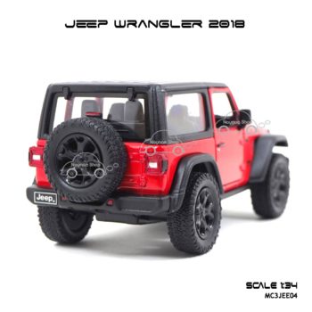 โมเดลรถ JEEP WRANGLER 2018 สีแดง (1:34) รถเหล็กเหมือนจริง
