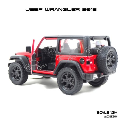 โมเดลรถ JEEP WRANGLER 2018 สีแดง (1:34) ภายในรถเหมือนจริง