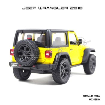 โมเดลรถ JEEP WRANGLER 2018 สีเหลือง (1:34) จำลองเหมือนจริง