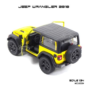 โมเดลรถ JEEP WRANGLER 2018 สีเหลือง (1:34) เปิดประตูได้