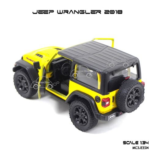 โมเดลรถ JEEP WRANGLER 2018 สีเหลือง (1:34) เปิดประตูได้