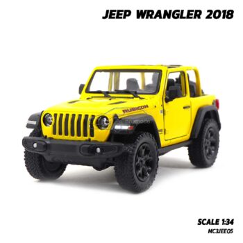 โมเดลรถ JEEP WRANGLER 2018 ไม่มีหลังคา สีเหลือง