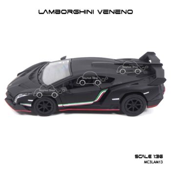 โมเดลรถเหล็ก LAMBORGHINI VENENO สีดำด้าน (1:36) โมเดลรถประกอบสำเร็จ