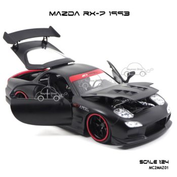 โมเดลรถ MAZDA RX-7 1993 สีดำด้าน (1:24) เปิดได้ครบ