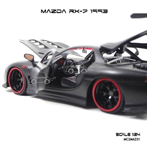 โมเดลรถ MAZDA RX-7 1993 สีดำด้าน (1:24) ภายในรถเหมือนจริง