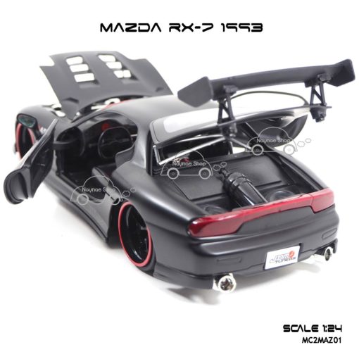 โมเดลรถ MAZDA RX-7 1993 สีดำด้าน (1:24) เปิดท้ายรถได้