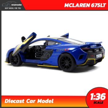 โมเดลรถ MCLAREN 675LT สีน้ำเงิน (Scale 1:36) โมเดลรถสะสม พร้อมตั้งโชว์