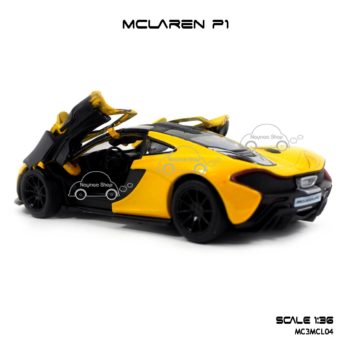 โมเดลรถเหล็ก MCLAREN P1 สีเหลือง (1:36) รถเหล็กจำลอง เหมือนจริง