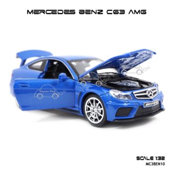 โมเดลรถเบนซ์ MERCEDES BENZ C63 AMG สีน้ำเงิน (1:32) เปิดได้ครบ
